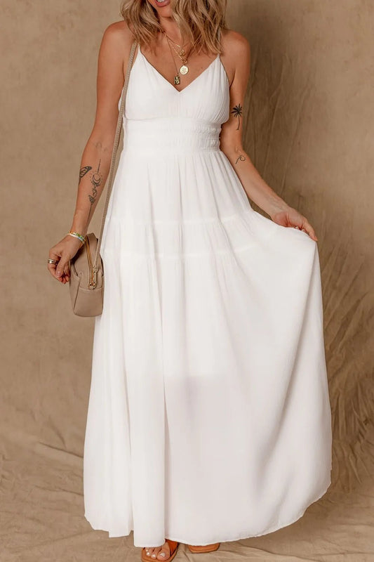 V - Neck High Waist Cami Dress