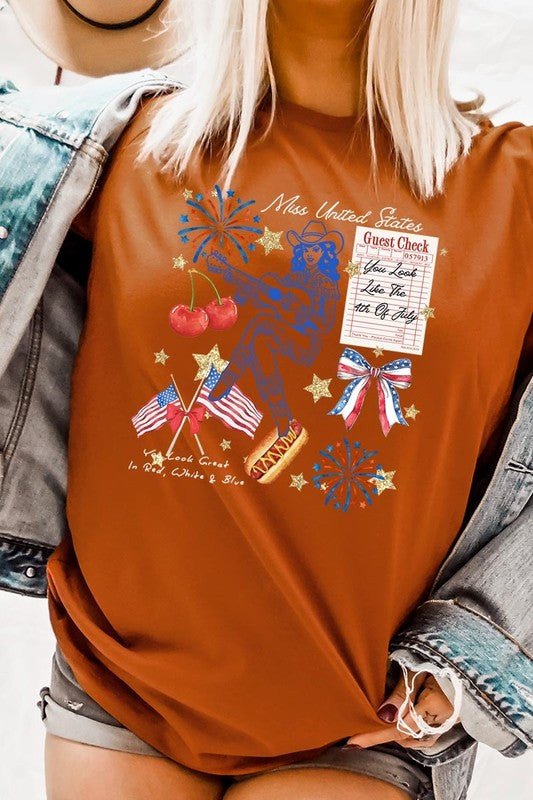 Western 4th Of July Graphic Plus Tee