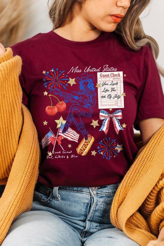 Western 4th Of July Graphic Plus Tee